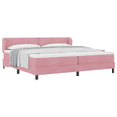 Box spring seng med hovedgærde Lyserød 200 x 200 cm Fløjl