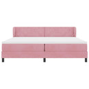 Box spring seng med hovedgærde Lyserød 200 x 200 cm Fløjl
