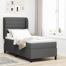Box spring seng med madras Mørkegrå 80 x 200 cm Stof