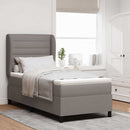 Box spring seng med hovedgærde Gråbrun 80 x 200 cm Stof