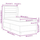 Box spring seng med hovedgærde Gråbrun 80 x 200 cm Stof