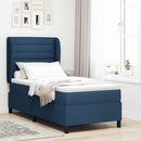 Box spring seng med madras med hovedgærde Blå 80 x 200 cm Stof