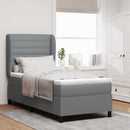 Box spring seng med madras Lysegrå 90 x 190 cm Stof