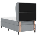 Box spring seng med madras Lysegrå 90 x 190 cm Stof