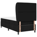 Box spring seng med madras med hovedgærde Sort 90 x 190 cm Stof
