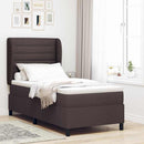 Box spring seng med madras Mørkebrun 90 x 190 cm Stof