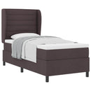 Box spring seng med madras Mørkebrun 90 x 190 cm Stof