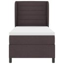 Box spring seng med madras Mørkebrun 90 x 190 cm Stof