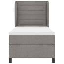 Box spring seng med hovedgærde Gråbrun 90 x 190 cm Stof