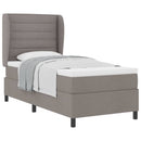 Box spring seng med madras Gråbrun 90 x 200 cm Stof