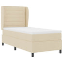 Box spring seng med madras Creme 90 x 200 cm Stof