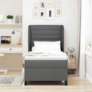 Box spring seng med madras Mørkegrå 100 x 200 cm Stof