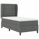 Box spring seng med madras Mørkegrå 100 x 200 cm Stof