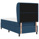 Box spring seng med madras med hovedgærde Blå 100 x 200 cm Stof