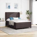 Box spring seng med madras Mørkebrun 140 x 190 cm Stof