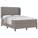 Box spring seng med madras Gråbrun 140 x 190 cm Stof