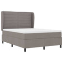 Box spring seng med hovedgærde Gråbrun 140 x 200 cm Stof