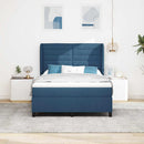 Box spring seng med madras med hovedgærde Blå 140 x 200 cm Stof
