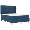 Box spring seng med madras med hovedgærde Blå 140 x 200 cm Stof