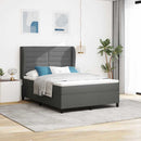 Box spring seng med madras Mørkegrå 160 x 200 cm Stof