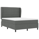 Box spring seng med madras Mørkegrå 160 x 200 cm Stof
