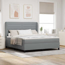 Box spring seng med madras Lysegrå 180 x 200 cm Stof