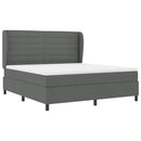 Box spring seng med madras Mørkegrå 180 x 200 cm Stof