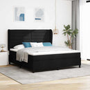 Box spring seng med madras Sort 180 x 200 cm Stof