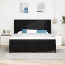 Box spring seng med madras Sort 180 x 200 cm Stof