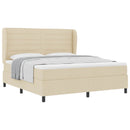 Box spring seng med madras Creme 180 x 200 cm Stof