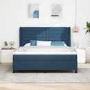 Box spring seng med madras med hovedgærde Blå 180 x 200 cm Stof