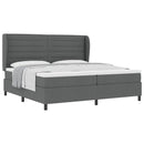 Box spring seng med madras Mørkegrå 200 x 200 cm Stof