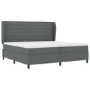 Box spring seng med madras Mørkegrå 200 x 200 cm Stof