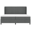 Box spring seng med madras Mørkegrå 200 x 200 cm Stof
