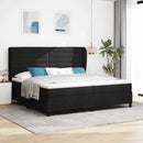 Box spring seng med madras Sort 200 x 200 cm Stof