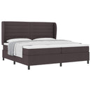 Box spring seng med madras Mørkebrun 200 x 200 cm Stof