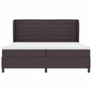 Box spring seng med madras Mørkebrun 200 x 200 cm Stof