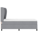 Box spring seng med hovedgærde Lysegrå 80 x 200 cm Stof