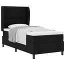 Box spring seng med hovedgærde Sort 80 x 200 cm Stof
