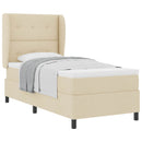 Box spring seng med hovedgærde Creme 80 x 200 cm Stof