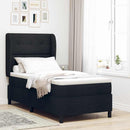 Box spring seng med hovedgærde Sort 90 x 190 cm Stof