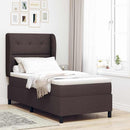 Box spring seng med hovedgærde Mørkebrun 90 x 190 cm Stof