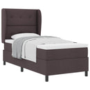 Box spring seng med hovedgærde Mørkebrun 90 x 190 cm Stof