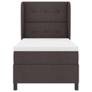Box spring seng med hovedgærde Mørkebrun 90 x 190 cm Stof
