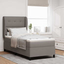 Box spring seng med hovedgærde Gråbrun 90 x 190 cm Stof