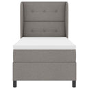 Box spring seng med hovedgærde Gråbrun 90 x 190 cm Stof