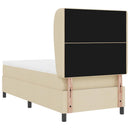 Box spring seng med hovedgærde Creme 90 x 190 cm Stof