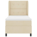 Box spring seng med hovedgærde Creme 90 x 190 cm Stof