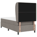 Box spring seng med hovedgærde Gråbrun 90 x 200 cm Stof