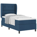 Box spring seng med hovedgærde Blå 90 x 200 cm Stof